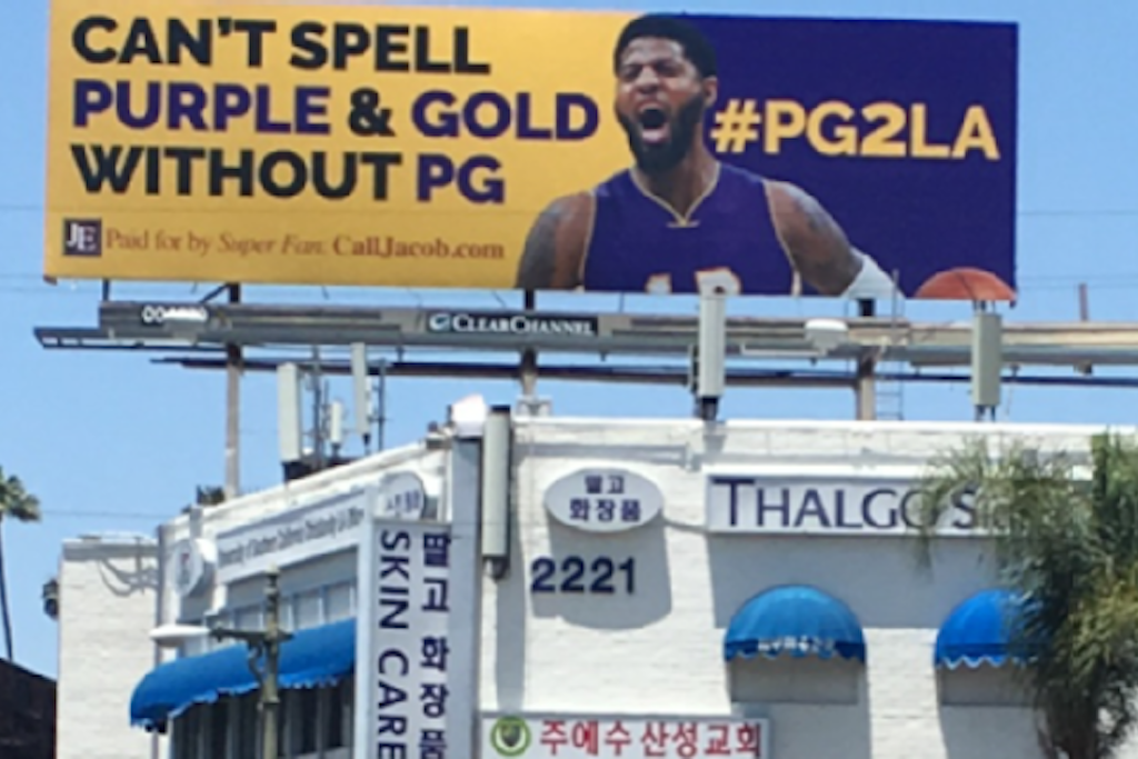 Lakers Fans Have Over 40 Billboards To Recruit LeBron & George