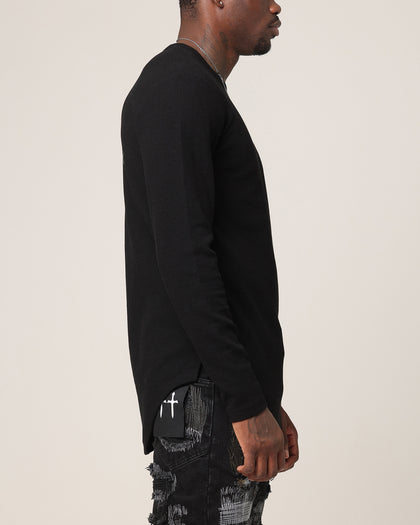 Saint Morta Men's Icon Waffle Long Sleeve T-Shirt Black/Black