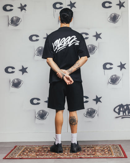 Carre Tag Mock Neck T-Shirt Black