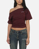 Ed Hardy Women's Off Shoulder T-Shirt Plum