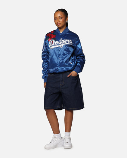 Pro Standard Los Angeles Dodgers Roses Satin Jacket Dark Blue