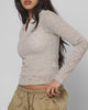Nike Women's Sportswear Chill Knit Tight Mod Cropped Long Sleeve Lace Top Cream