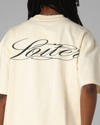 Loiter Script Boxy T-Shirt Off White