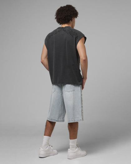 Loiter Cyber Applique Muscle T-Shirt Black