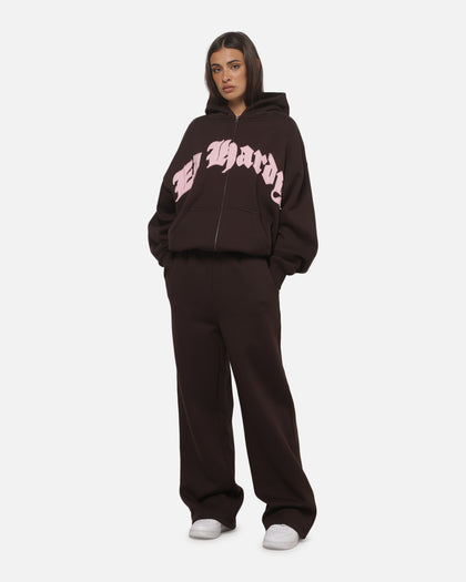 Ed Hardy Women's Distressed Hoodie Brown