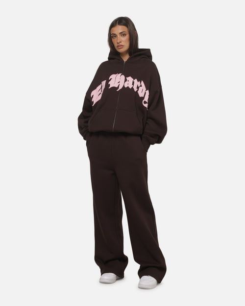 Ed Hardy Women's Distressed Hoodie Brown