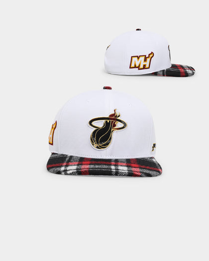 Pro Standard Miami Heat Pro Prep Plaid Brim Snapback White