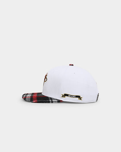 Pro Standard Miami Heat Pro Prep Plaid Brim Snapback White