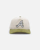 New Era Atlanta Braves  'Dusty Olive Corduroy' Golfer Pre-Curved Snapback Green Med