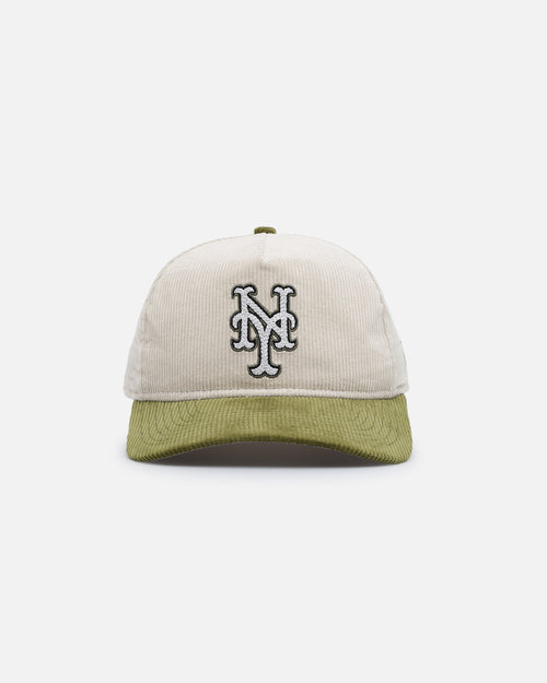 New Era New York Mets 'Dusty Olive Corduroy' Golfer Pre-Curved Snapback Green Med