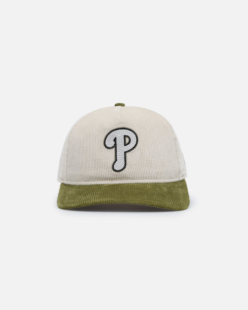 New Era Philadelphia Phillies 'Dusty Olive Corduroy' Golfer Pre-Curved Snapback Green Med