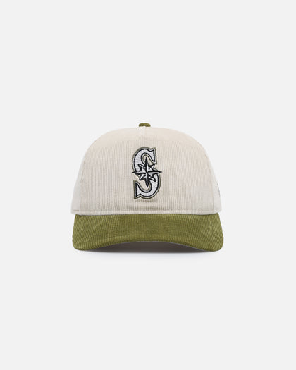 New Era Seattle Mariners 'Dusty Olive Corduroy' Golfer Pre-Curved Snapback Green Med