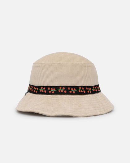 Carre Floraux Corduroy Bucket Hat Stone