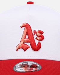 New Era Oakland Athletics 'Satin Blaze' 9FORTY A-Frame Snapback White/Scarlet