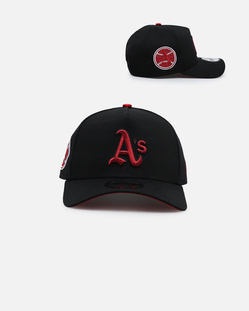 New Era Oakland Athletics 'Satin Scarlet' 9FORTY A-Frame Snapback Black/Scarlet