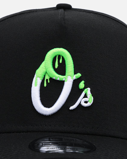 New Era Baltimore Orioles 'Drip Logo' 9FORTY A-Frame Snapback Black/White/Green