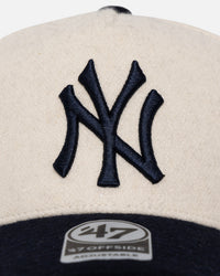 47 Brand New York Yankees 'Wooly Offside DT' Sure Shot Snapback Natural/Navy
