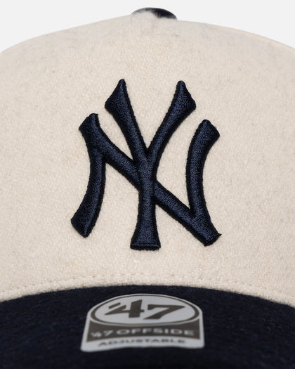 47 Brand New York Yankees 'Wooly Offside DT' Sure Shot Snapback Natural/Navy