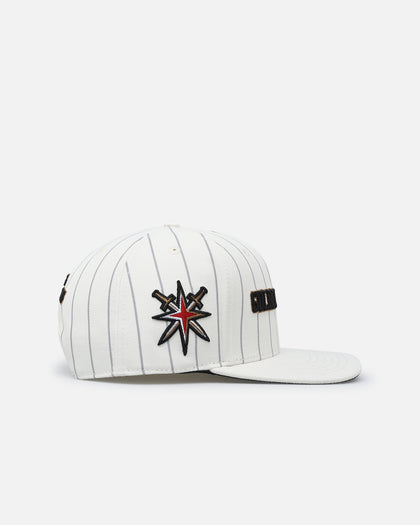 Pro Standard Vegas Golden Knights Pinstripe Snapback Eggshell/Yellow