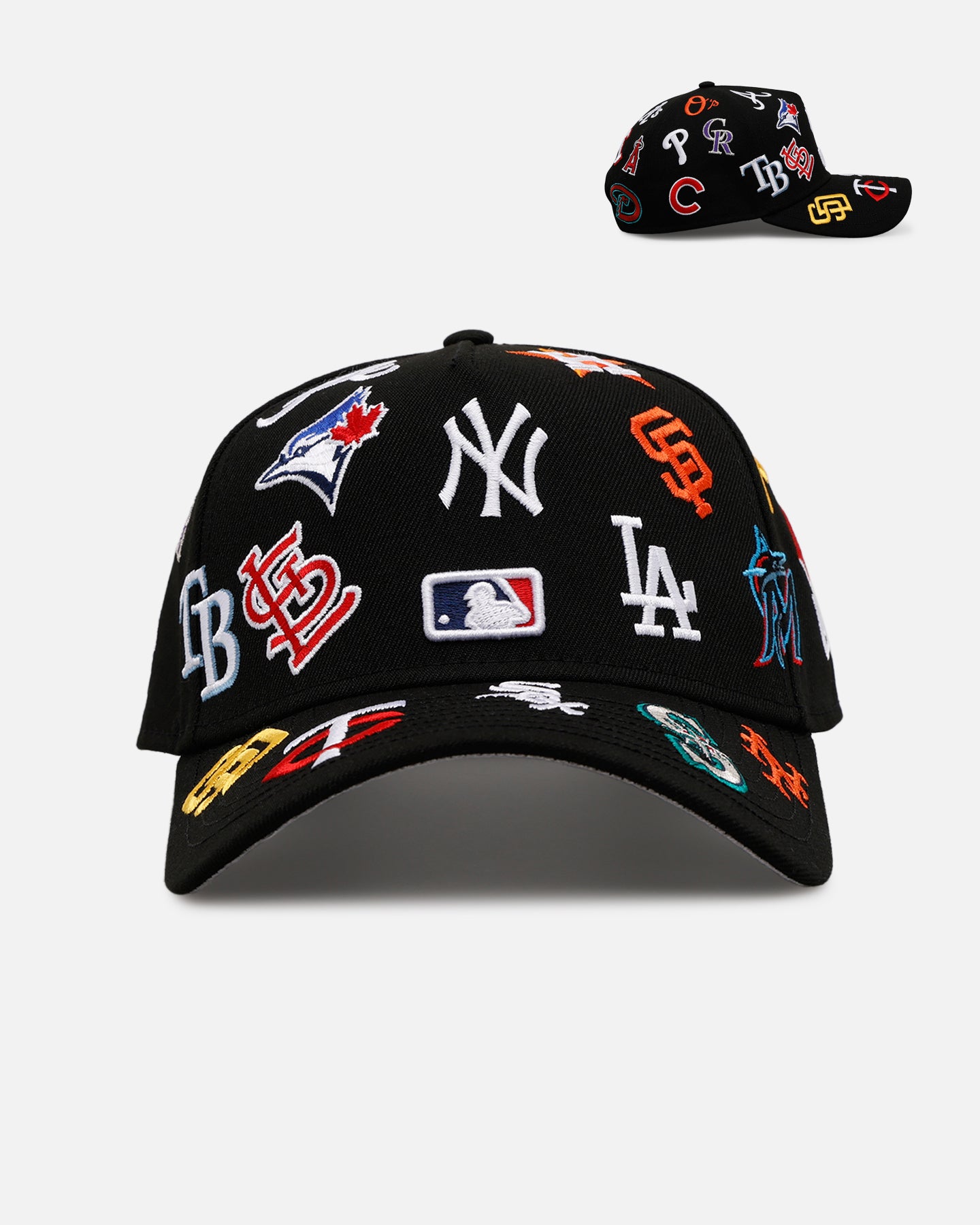 New Era MLB All Over 9FORTY A-Frame Snapback Black | Culture Kings NZ