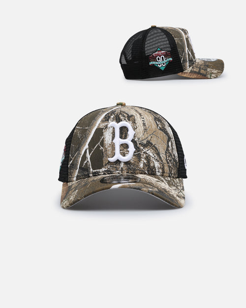 New Era Boston Red Sox 'Real Tree' 9FORTY A-Frame Trucker Snapback Realtree Edge