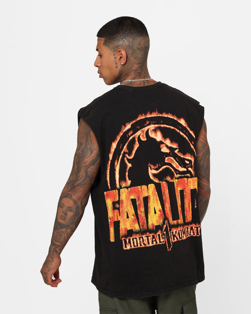 Goat Crew X Mortal Kombat Group Vintage Muscle T-Shirt Black Wash