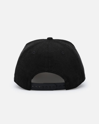 New Era Atlanta Braves 'Corduroy Rose' Pre-Curved Golfer Snapback Black Corduroy/White