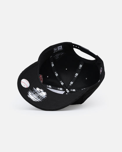 New Era Atlanta Braves 'Corduroy Rose' Pre-Curved Golfer Snapback Black Corduroy/White
