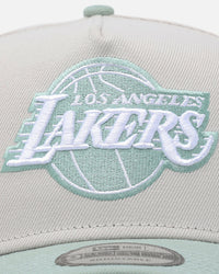 New Era Los Angeles Lakers 'Sea Glass' 9FORTY A-Frame Snapback Stone/Green