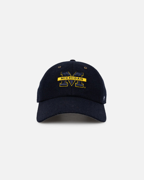 47 Brand Michigan Wolverines Wooly Clean Up Strapback Navy