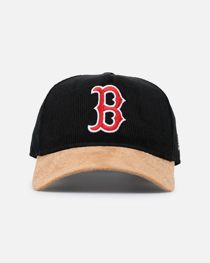New Era Boston Red Sox 'Corduroy Suede' Pre-Curved Golfer Snapback Washed Black