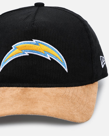 New Era Los Angeles Chargers 'Corduroy Suede' Pre-Curved Golfer Snapback Washed Black