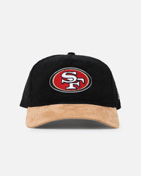 New Era San Francisco 49ers 'Corduroy Suede' Pre-Curved Golfer Snapback Washed Black