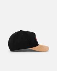 New Era San Francisco 49ers 'Corduroy Suede' Pre-Curved Golfer Snapback Washed Black