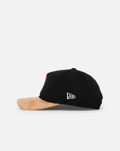 New Era San Francisco Giants 'Corduroy Suede' Pre-Curved Golfer Snapback Washed Black