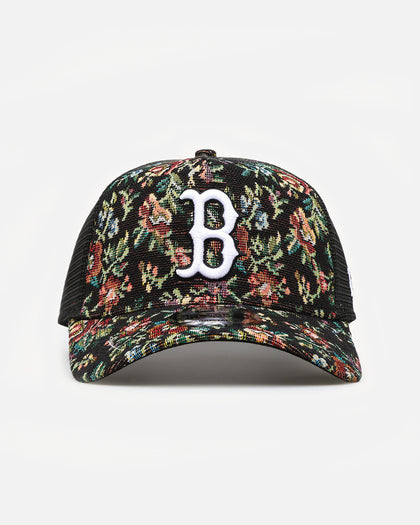 New Era Boston Red Sox 'Black Floral Tapestry' 9FORTY A-Frame Trucker Snapback Tapestry