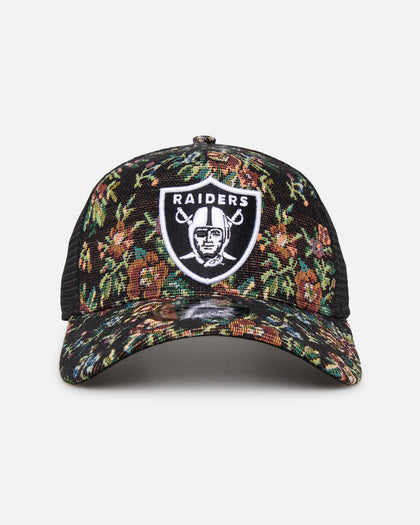 New Era Las Vegas Raiders 'Black Floral Tapestry' 9FORTY A-Frame Trucker Snapback Tapestry