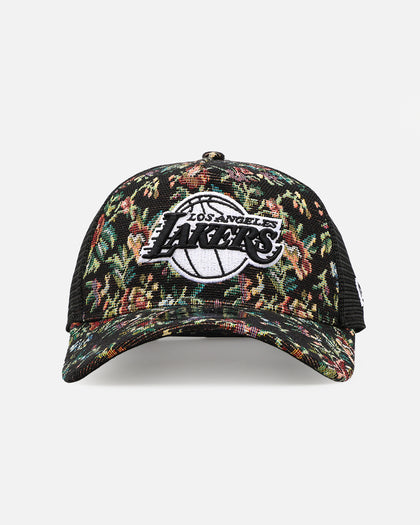 New Era Los Angeles Lakers 'Black Floral Tapestry' 9FORTY A-Frame Trucker Snapback Tapestry
