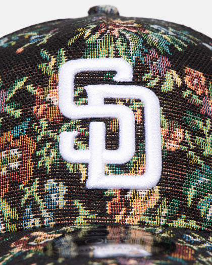 New Era San Diego Padres 'Black Floral Tapestry' 9FORTY A-Frame Trucker Snapback Tapestry