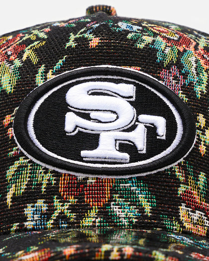 New Era San Francisco 49ers 'Black Floral Tapestry' 9FORTY A-Frame Trucker Snapback Tapestry