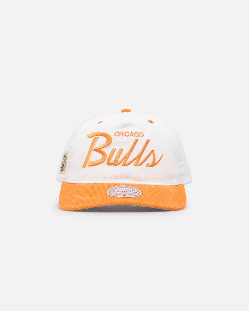 Mitchell & Ness Chicago Bulls Pastel Corduroy Snapback White Cream/Orange