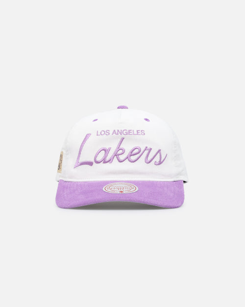 Mitchell & Ness Los Angeles Lakers Pastel Corduroy Snapback White Cream/Purple