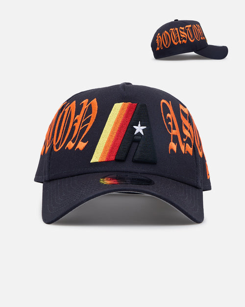 New Era Houston Astros 'Goth Script' 9FORTY A-Frame Snapback Navy/Orange