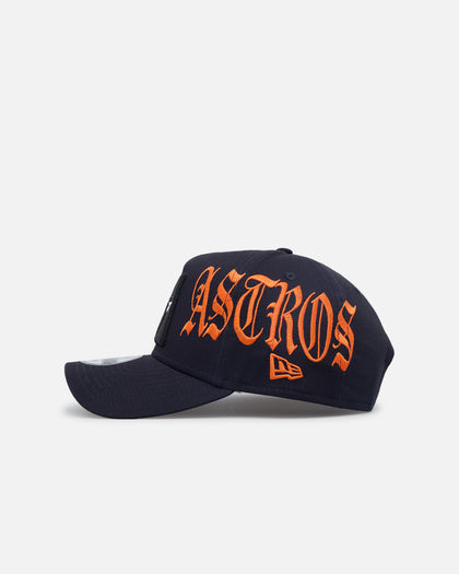 New Era Houston Astros 'Goth Script' 9FORTY A-Frame Snapback Navy/Orange