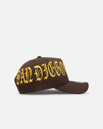 New Era San Diego Padres 'Goth Script' 9FORTY A-Frame Snapback Walnut/Gold