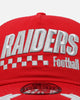 New Era Las Vegas Raiders 'Podium Pack' Pre-Curved Golfer Trucker Snapback Scarlett/Metallic