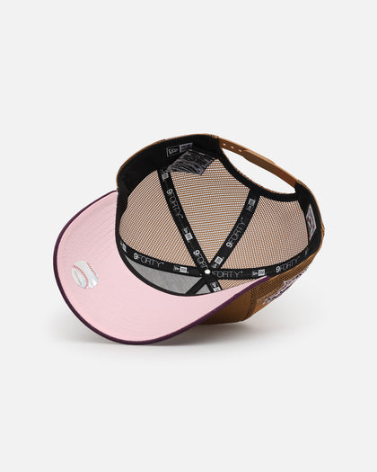 New Era Houston Astros 'Rustic Rose' 9FORTY A-Frame Trucker Snapback Wheat