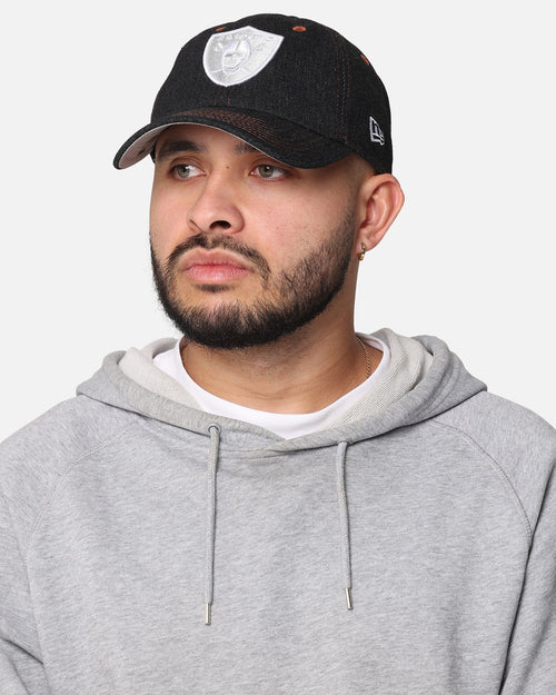 New Era Las Vegas Raiders "Black Denim" Classic Casual Strapback Black Denim/Rust Contrast
