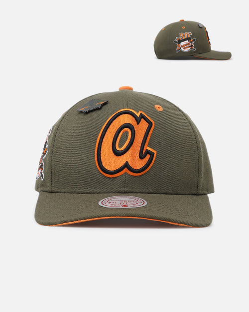 Mitchell & Ness Atlanta Braves 'Harmony Of Hues' Pro Crown Snapback Olive/Orange