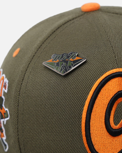 Mitchell & Ness Atlanta Braves 'Harmony Of Hues' Pro Crown Snapback Olive/Orange